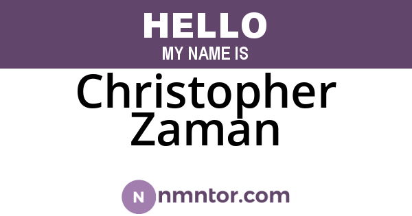 Christopher Zaman