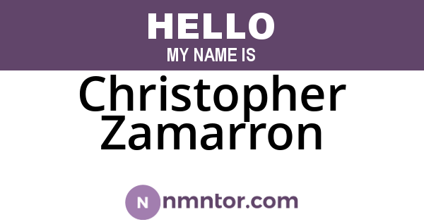 Christopher Zamarron