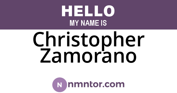 Christopher Zamorano