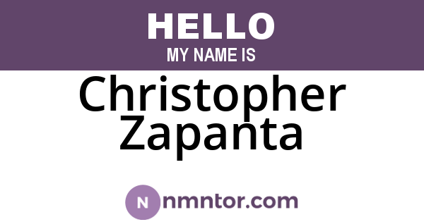 Christopher Zapanta