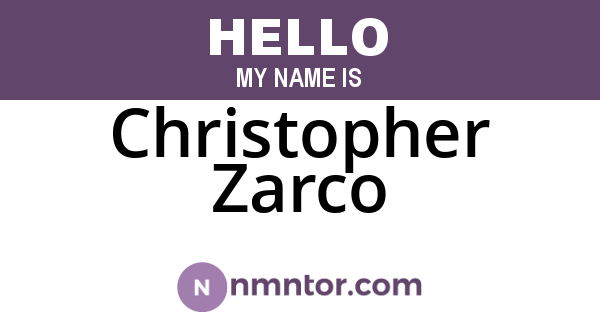 Christopher Zarco