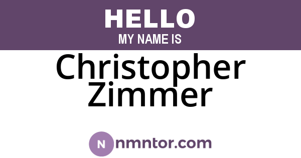 Christopher Zimmer