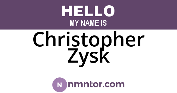 Christopher Zysk