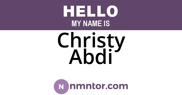 Christy Abdi