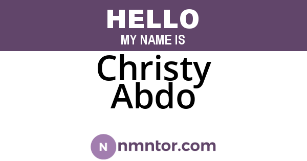 Christy Abdo