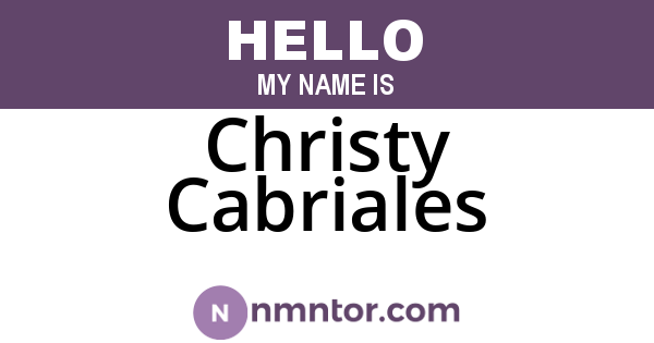 Christy Cabriales