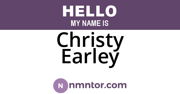 Christy Earley