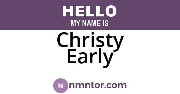 Christy Early