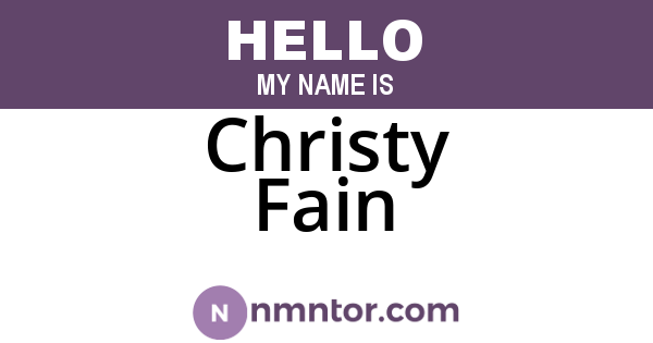 Christy Fain