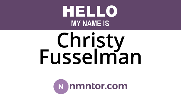 Christy Fusselman