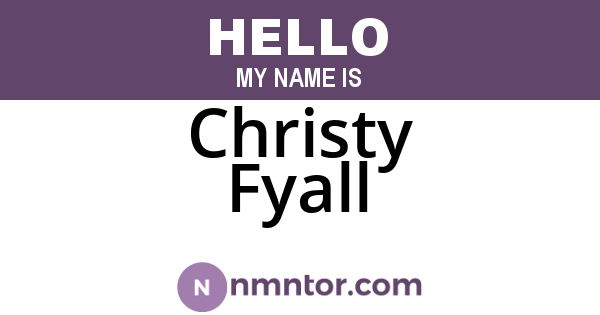 Christy Fyall