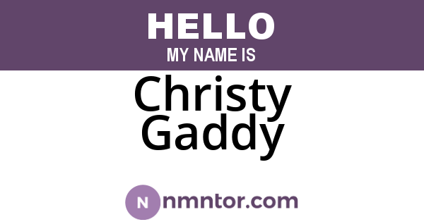 Christy Gaddy