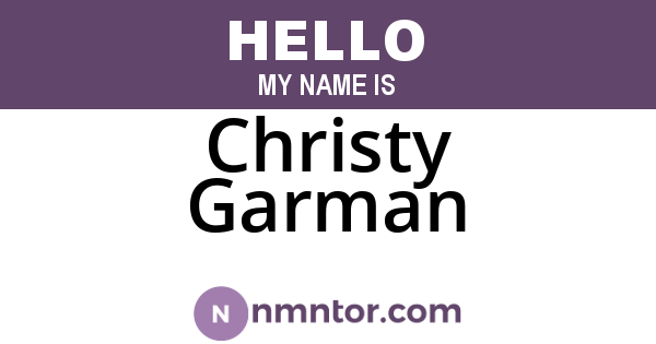 Christy Garman