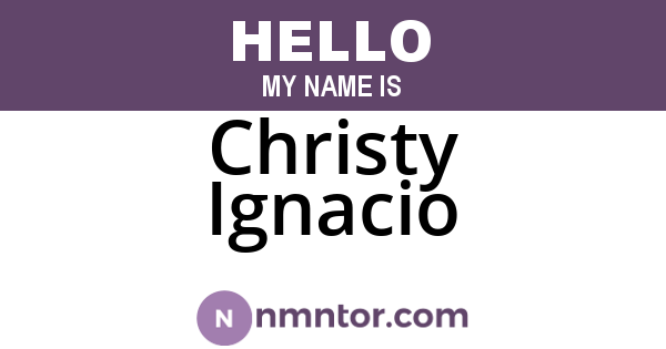 Christy Ignacio