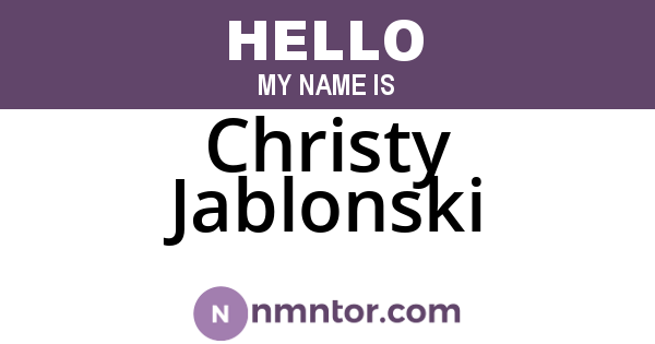 Christy Jablonski