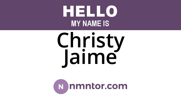 Christy Jaime