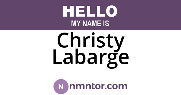 Christy Labarge
