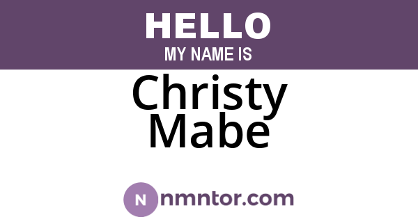 Christy Mabe