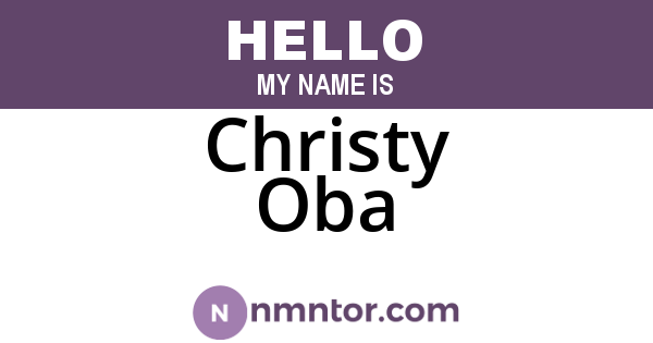 Christy Oba