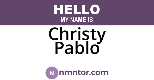 Christy Pablo