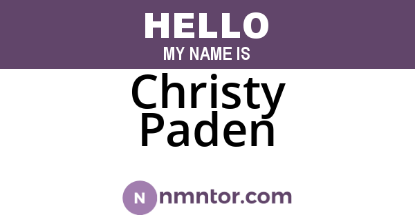 Christy Paden