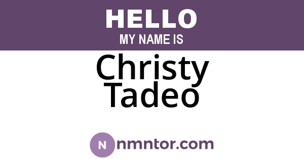 Christy Tadeo
