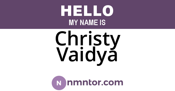 Christy Vaidya