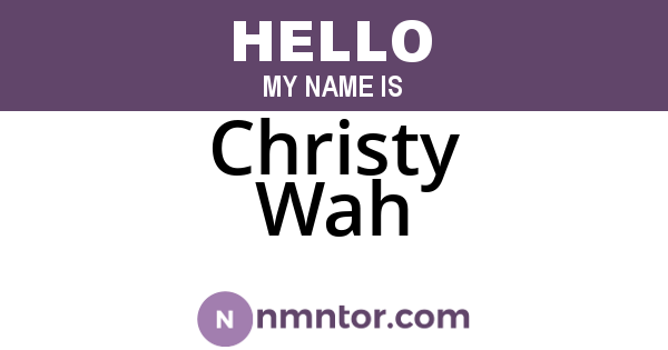 Christy Wah