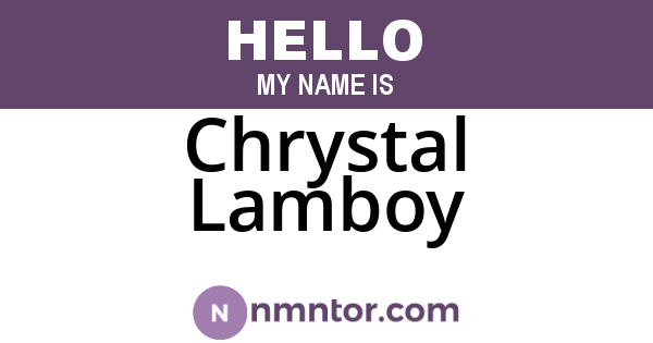 Chrystal Lamboy