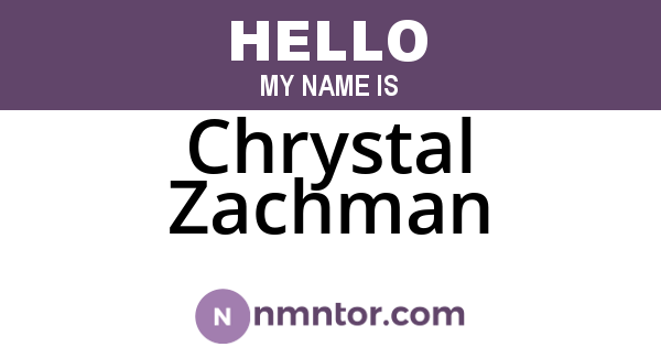 Chrystal Zachman