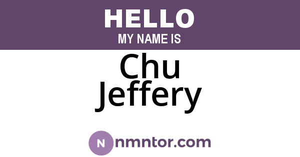 Chu Jeffery
