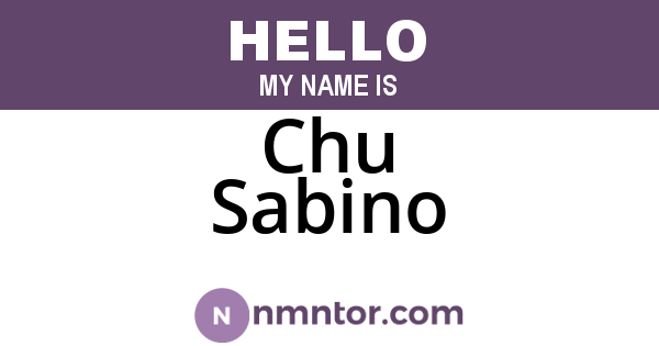 Chu Sabino