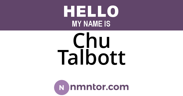 Chu Talbott
