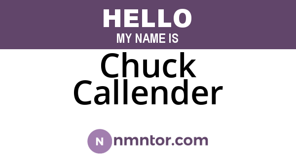 Chuck Callender