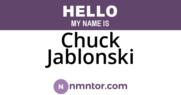 Chuck Jablonski