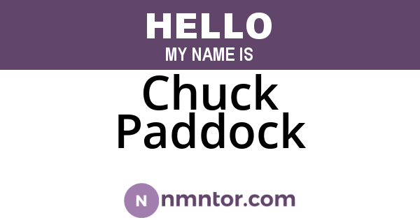 Chuck Paddock