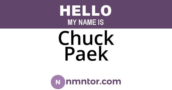 Chuck Paek