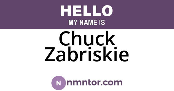 Chuck Zabriskie