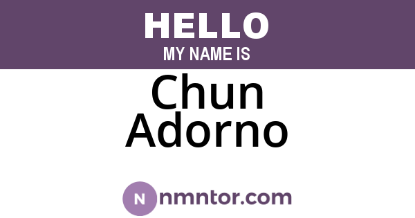 Chun Adorno