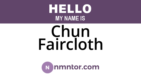 Chun Faircloth