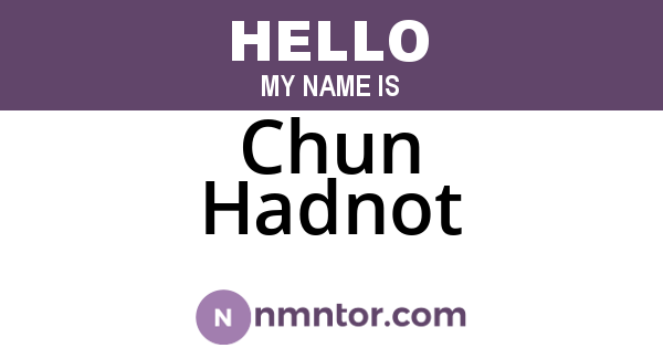 Chun Hadnot