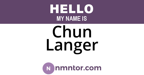 Chun Langer