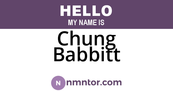 Chung Babbitt