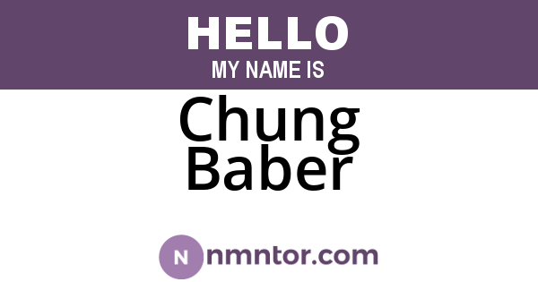 Chung Baber