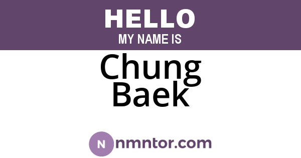 Chung Baek