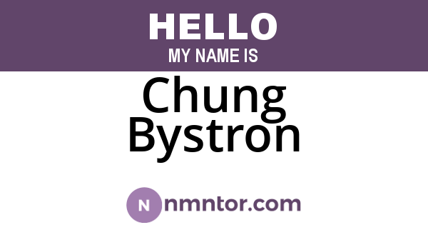Chung Bystron