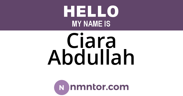 Ciara Abdullah