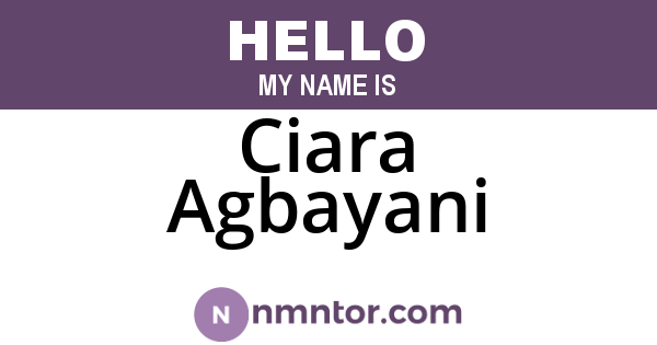 Ciara Agbayani