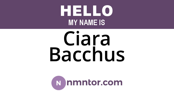Ciara Bacchus