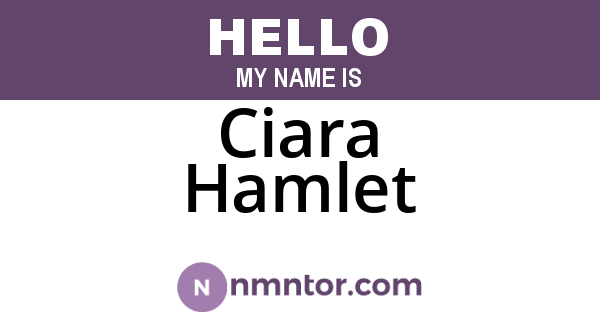 Ciara Hamlet